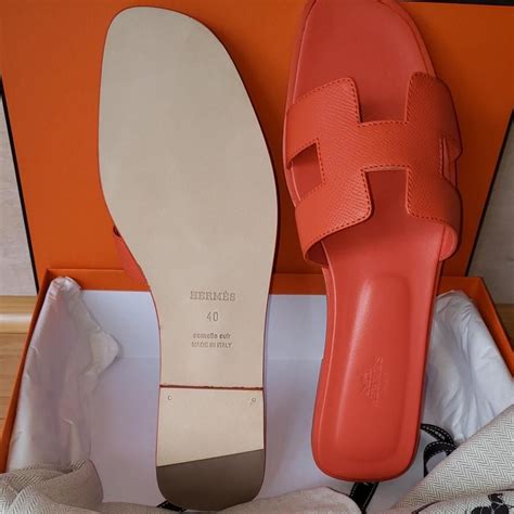 oran textured orange hermes|oran leather sandals review.